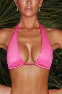 Plunge Micro Bikini Top In Pink -Neena Swim NS0172 NS0173 6 Malosi Pink High Waisted Bikini Bottoms Mele Plunge Micro Bikini Topcopy2 1