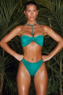Halter Neck Bandeau Bikini Top In Teal -Neena Swim NS0172 NS0180 4 Malosi Teal High Waisted Bottoms Laki Bandeau CF Strap Top 1 a3745f61 b783 43a0 bdf3 245c79d93cb6
