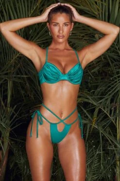Side Tie Thong Bikini Bottoms In Teal -Neena Swim NS0177 NS0178 4 Teuila Nuanua Teal Bikini Set ed9463db 22c8 4a4a 87e1 71548513bb84