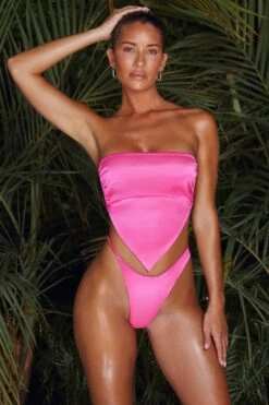 Handkerchief Bikini Top In Pink -Neena Swim NS0179 1 Pink Handkerchief Bikini Top