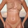 Asymmetric Thong Bikini Bottoms In Gold -Neena Swim NS0196 NS0186 4 Yazhi Gold Cross Strap Top Asymmetric Bikini Bottoms