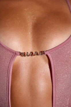 Cut Out Backless Thong One Piece In Pink -Neena Swim NS0232 5 Pink Contrast Binding One Piece