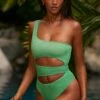 Cut Out Cheeky One Piece In Seafoam Green 2 Cut Out Cheeky One Piece In Seafoam Green -Neena Swim NS0313 5 Seafoam Green Cut Out One Piece Cheeky Bottom