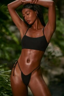 Strappy Scoop Bikini Top In Black -Neena Swim NS0314 4 Black Strappy Bikini Top