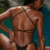 Strappy Scoop Bikini Top In Black 1 Strappy Scoop Bikini Top In Black -Neena Swim NS0314 9 Black Strappy Bikini Top