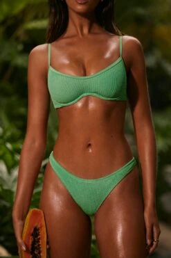 Underwired Bikini Top In Seafoam Green -Neena Swim NS0318 NS0319 10 Seafoam Green Underwire Bikini Top Mid Rise Cheeky Bottoms