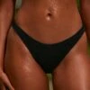 Mid Rise Cheeky Bikini Bottoms In Black -Neena Swim NS0318 NS0319 5 Black Bikini Set