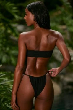 Neena Swim -Neena Swim NS0320 7 Black Drawstring Bikini Top Multiwear