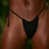Side Tie Bikini Bottoms In Black -Neena Swim NS0322 NS0315 10 Black Triangle Bikini Top Side Tie Ruched Bikini Bottom