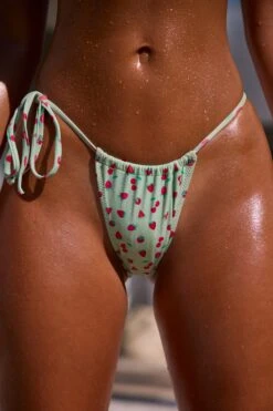 Triangle Bikini Top In Mint Fruit Print -Neena Swim NS0328 NS0330 14 Mint Fruit Print Triangle Bikini Top Ruched Side Tie Cheeky Bottom 379af72d 8203 4e55 a8a9 cc2007abbe63